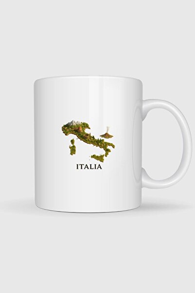 Bahriyeli Collection Italy Map Design Mug