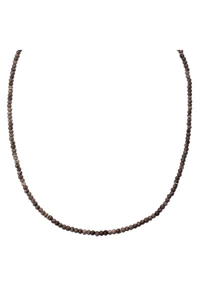 Glanzstücke München Edelsteinhalskette Kette Sterling Silber Chalcedon grau