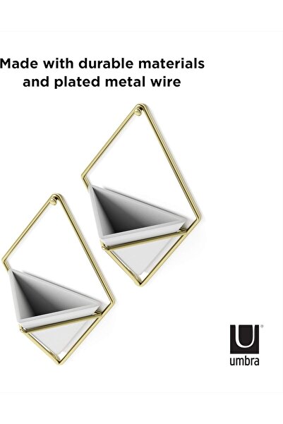 umbra Trigg Small Hanging Geometric Plant Vase, White/Copper