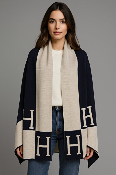 Sebir Moda H Patterned Double Sided Knitwear Shawl