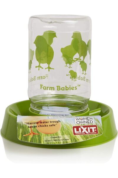 Lixit وعاء تغذية/سقاية للصيصان الصغيرة، 32 أونصة (قطعة واحدة)