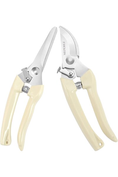 Generic MEPEREZ 8-inch Professional Garden Pruning Shears, 2-Pack, Very Sharp White