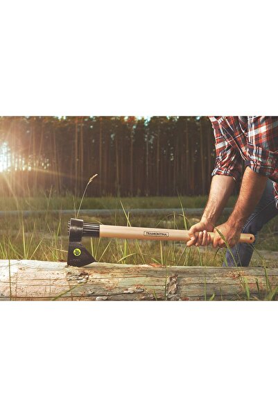 TRAMONTINA فأس مزور ذو رأس دائري مقاس 2 ومقبض خشبي بطول 50 سم