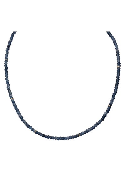 Glanzstücke München Edelsteinhalskette Kette Sterling Silber gelbgold Chalcedon blau