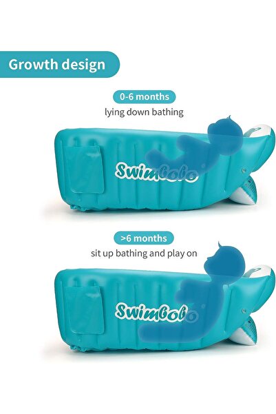 bebeLOGIC Inflatable bathtub for babies and children, 0-5 years, portable, foldable, blue, bebeLOGIC™