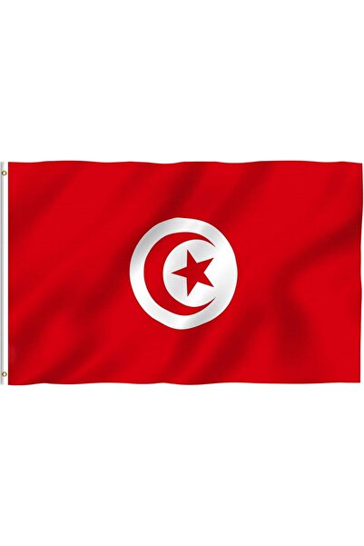 BBA Tunis Flag Banner, Bright Fade-Resistant Polyester, Double-Stitched, Brass Grommets, 91 x 152 cm
