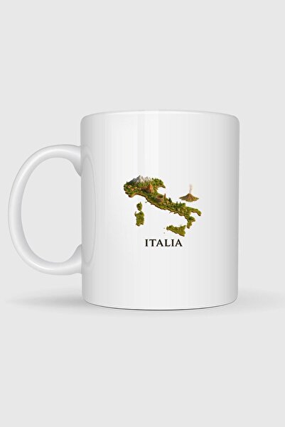 Bahriyeli Collection Italy Map Design Mug