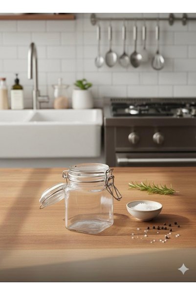 Store Korken 6 Pieces Glass Jars with Lids 100 ml with Gaskets Diameter: 6 cm Height: 7 cm Airtight Lid