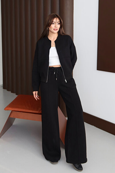 Balenbi Γυναικείο μπουφάν Bomber με 3 νήματα φλις εσωτερικά και ρόμπα Palazzo Suit 1143