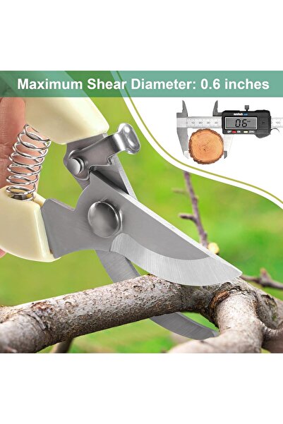 Generic MEPEREZ 8-inch Professional Garden Pruning Shears, 2-Pack, Very Sharp White