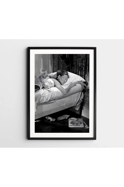 512 STORE Vintage Artist Audrey Hepburn Black/White Çerçevesiz Kuşe Kağıt Pos...
