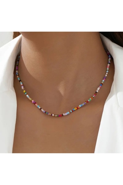 by Natalie Multicolor Sand Bead Necklace Jewelry Accessory