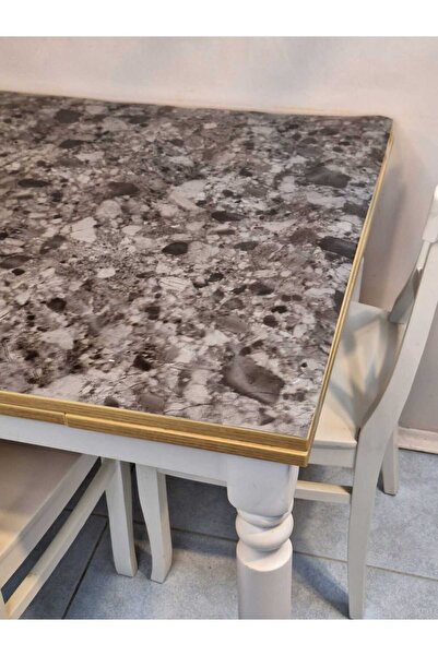 Başak Ev Tekstili Thick Pvc Table Protector – 1.2 mm Mica Cover, 80 cm Width, Marble Pattern