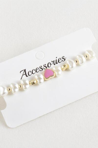 Angel Of Life سوار من خرز اللؤلؤ على شكل قلب من خيط المكرامية