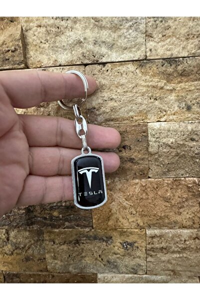 Herşey Nota Tesla Model Metal Keychain – Black Color Unisex Car Keychain, Stylish Design