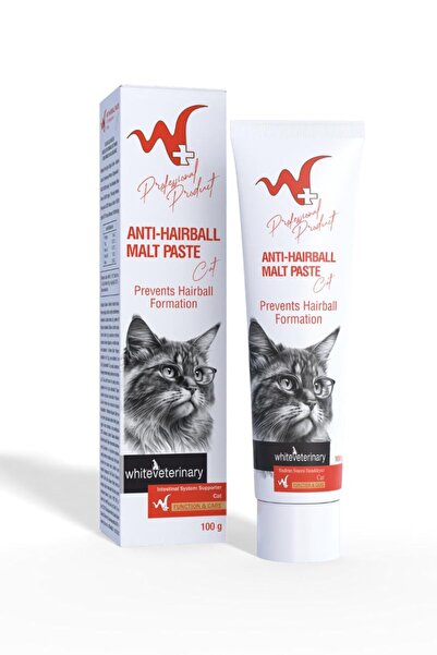 WhiteVeterinay w+ Malt Paste 100 Gr (Kediler için Tüy Yumağı Önleyici Malt Ma...