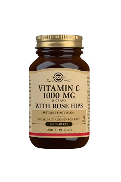 Solgar Vitamina C 1g 100 comprimate cu măceșe