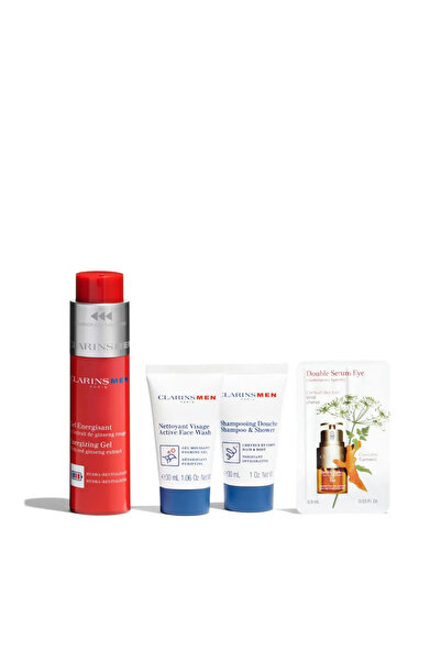 Clarins Set Men Gel Energizante 50ml Champu 30ml Limpiador 30m@