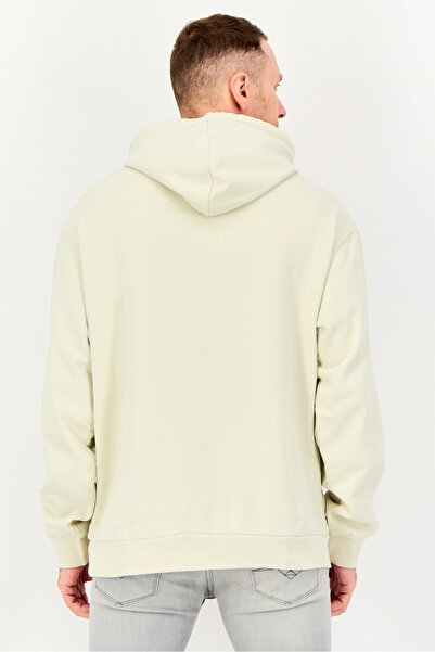 Misfit Men Graphic Print Long Sleeve Hoodies,Beige