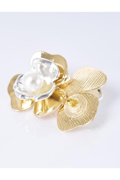 Kayra Pearl Detailed Earrings Gold