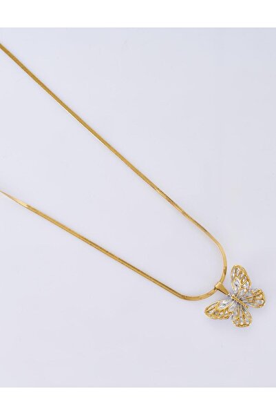 Kayra Butterfly Figured Necklace Gold