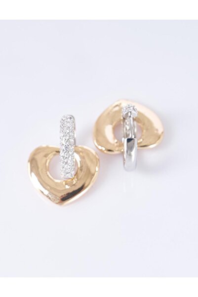 Kayra Heart Dangle Earrings Gold