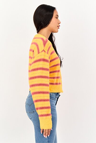 Levi's Women Round Neck Stripe Cardigan, Multicolor