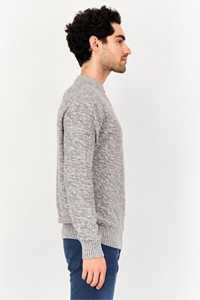 CELIO Men Crew Neck Heather Sweater, Grey