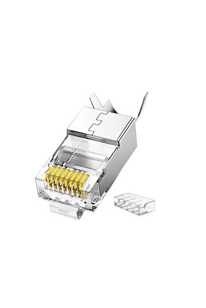 Hype Store Cat7 10 جيجابت معدن RJ45 موصل إيثرنت مطلي بالذهب محمي 25 قطعة