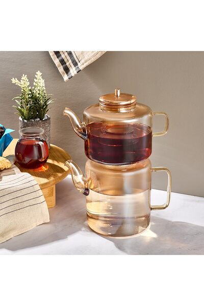 Hype Store Tobby borosilicate glass teapot amber