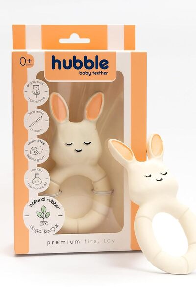Hype Store Hubble Bebek Diş Kaşıyıcı Ve Oyuncak - Tavşan Halkalı Şekilli Dişl...