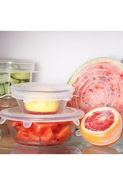 TARIK HOME طقم أغطية قابلة للتمدد من السيليكون مكون من 6 قطع وكوب ووعاء وغطاء...