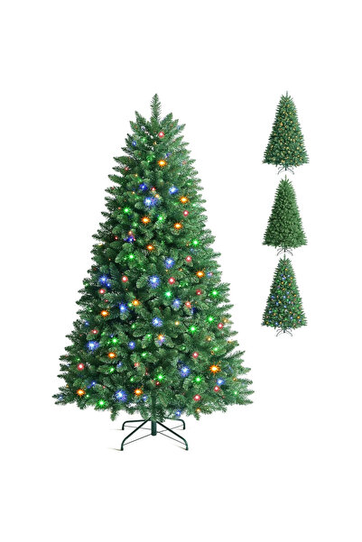 SINCHER شجرة اصطناعية مضاءة مسبقًا بطول 1.8 متر/6 أقدام مع 350 مصباح LED و1450 طرف فرع من مادة PVC، سهلة التركيب