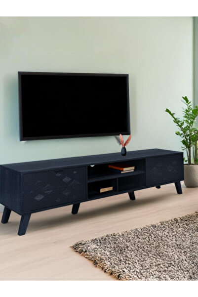 BEC22 Modern TV unit with wooden legs - 180cm