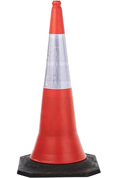 Raco مخروط مروري عاكس للسلامة على الطرق - أحمر عالي الوضوح، 1 متر