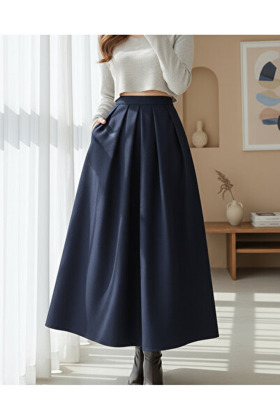 Moda Ebrar Pleated Zippered Skirt