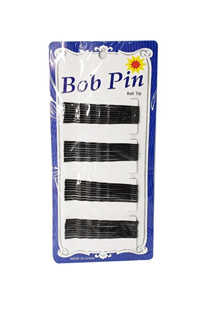 Beardshop Set de 36 agrafe de păr ondulate negre cu vârfuri rotunjite 60 mm