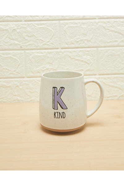 REDTAG White Glazed Alphabet Mug - K