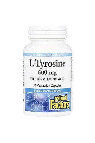 Natural Factors L-tyrosine ل-تيروسين تحسين التوتر والقلق وصحة العقل ، 500 ملجم ، 60 كبسولة نباتية