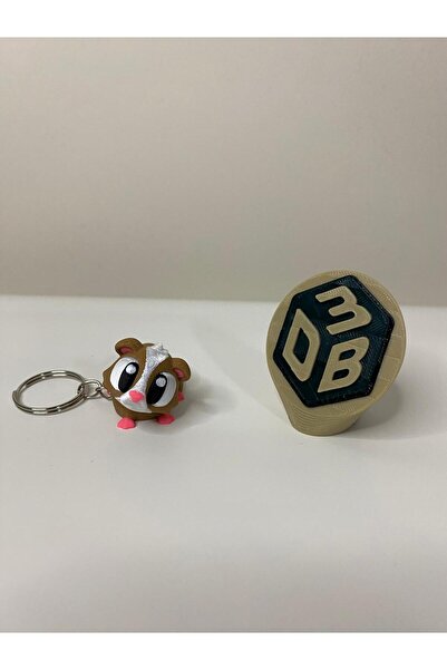 3DBALO حلية حقيبة على شكل سلسلة مفاتيح على شكل هامستر لطيف