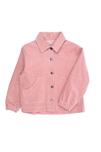 Ozmoz By Mukadder Özden Velvet Classic Dark Pink Winter Girl's Jacket