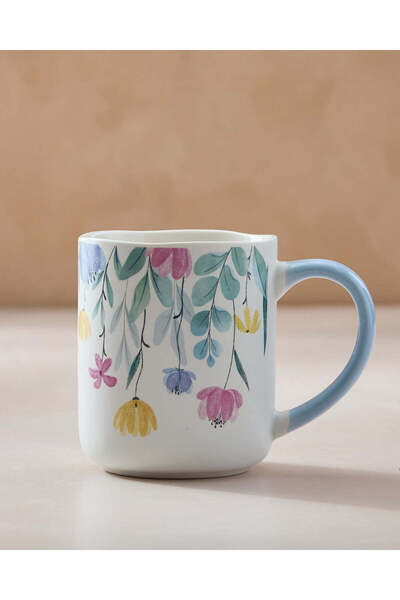 REDTAG كوب مطبوع عليه زهور باللونين الأبيض والأزرق