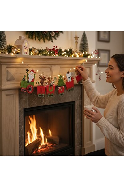 Armada Noel Baba’nın Treni Temalı 9’lu Karton Yılbaşı Banner Süsü – Duvar, Pencere ve Ağaç Dekorasyonu