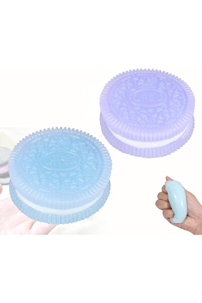 Arabest Pinch Decompression Toy,Realistic Cookie Design for Anxiety & Relaxation (Blue and Purple)