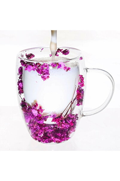 Next Trend Elegant borosilicate glass mug 350 ml with dried flowers -