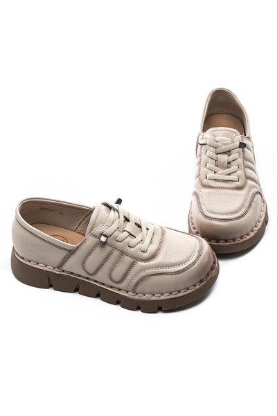 FORMAZIONE Women's Casual Shoes Made of Genuine Leather KM2583 Cream