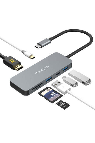 Merlin موزع 7 في 1 فائق السرعة من النوع C