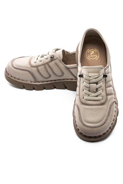 FORMAZIONE Women's Casual Shoes Made of Genuine Leather KM2583 Cream