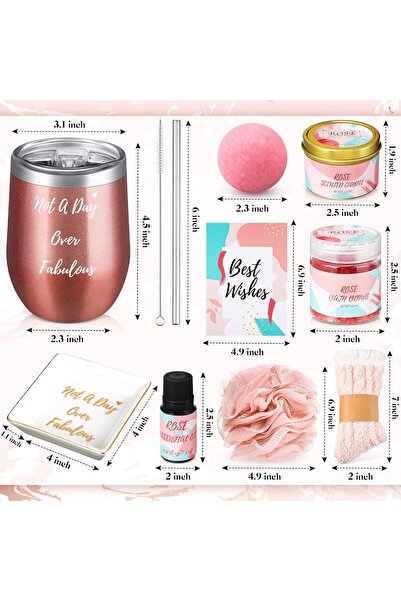 Beauenty 11PC Scented Candles & Bath Bombs Spa Gift Set (Pink Rose)