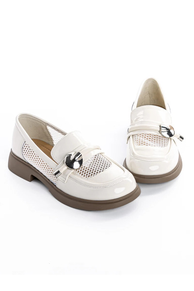 advancer Women's Casual Shoes Made of Genuine Leather 58019-30 Cream